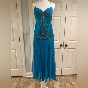 Niteline Teal Embellished Maxi Dress. This dress is a stunner!